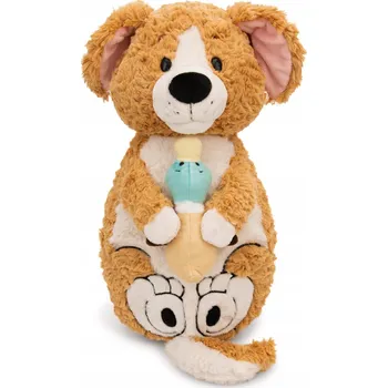 plyšák NICI PLYŠOVÝ MAZLÍČEK PŘÍTULNÍČEK HNĚDÝ PEJSEK S KACHNIČKOU 40X20 CM