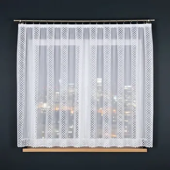 Záclona Dekorační krátká vzorovaná záclona na garnýž HELENA 160 bílá 300x160 cm MyBestHome