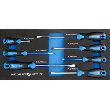 Šroubovák Sada 7 ks plochých šroubováků HT7G132