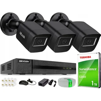IP kamera Sada domácího monitoringu 4MPx se 3 kamerami HiLook od Hikvision PoE a aplikací HIK