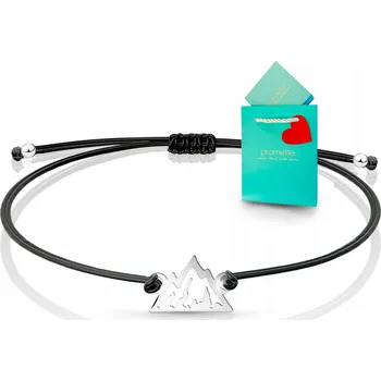 Náramek Šňůrkový náramek hory stříbro 925 dárek pro horolezce stříbro