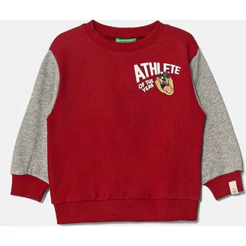 Chlapecká mikina Dětská bavlněná mikina United Colors of Benetton x Looney Tunes vínová barva, s potiskem, 3J68G10GX 3J68G10GX.P.Seasonal 83X, vel. 110
