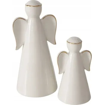 Obraz VÁNOČNÍ PORCELÁNOVÉ FIGURKY BÍLÍ ANDĚLÍČCI 2 ks DEKORACE NA VÁNOCE