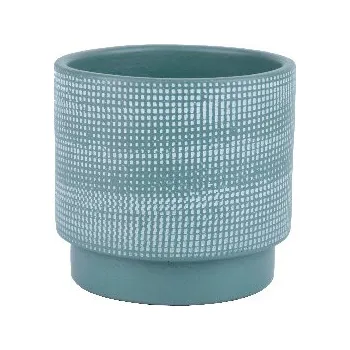 Květináč Obal na květináč keramický LEIRIA, pr.14x13cm, zelená mat|MATTE GREEN|Ego Dekor