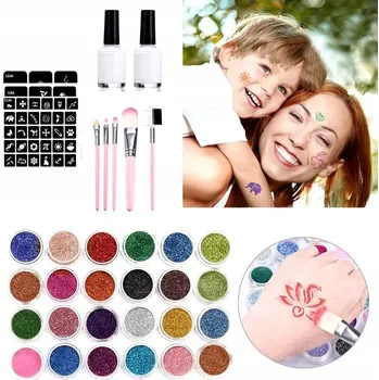 Odstranitelné tetování SADA NA VÝROBU TETOVÁNÍ PRO DĚTI, GLITROVÉ OMYVATELNÉ TETOVÁNÍ NA HRANÍ