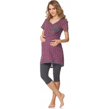Dámské pyžamo Bellivalini Těhotenské pyžamo pro kojení, krátké legíny, kapsy, Bavlna XL