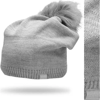 Čepice 4F zimní čepice beanie šedá, univerzální velikost