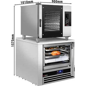 Lednice G.Gastro (2 pieces) Commercial Electric Combi Oven + Blast Chiller – Touch – 5× GN 1/1 – 1,525 mm H