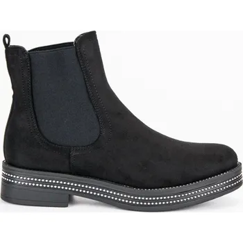 Dámské polobotky Klasické kotníkové boty černé dámské na plochém podpatku 37