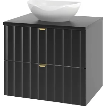 Koupelnový nábytek ARCOS-06 - Skříňka s umyvadlem a deskou 2Z 60cm Černá Matná Sada-2