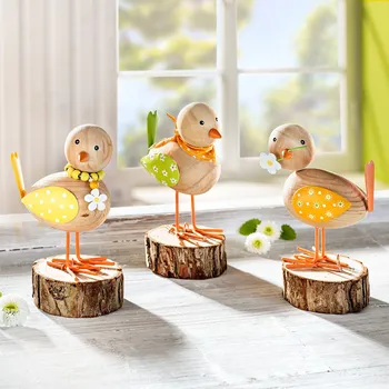 Dekorační figurky Jarní ptáčci, sada 3 ks