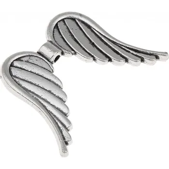 Korálek Kovové korálky křídla 35x26 mm, barva starostříbro