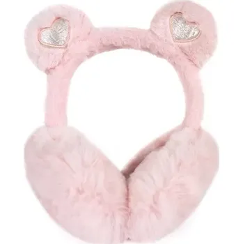 Klapky na uši Plyšové klapky na uši Glitter teddy Růžové