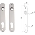 LOCINOX® krycí štítek s otvorem pro kliku a cylindrickou vložku, rozteč 92 mm, materiál: nerezavějící ocel, cena za PÁR