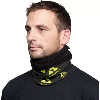 Sportovní čelenka Šátek Fischer CI-LOGO FLEECE UNI černá/žlutá