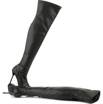 Dámské kozačky KOZAČKY KARL LAGERFELD SARABANDE STRETCH KNEE BOOT BLACK PU MONO