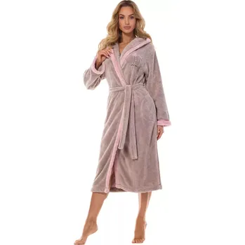 Dámské noční prádlo Dámský župan 2419 Tess opal - L&L Béžová XXL