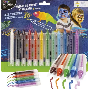 Kresba Pastelky na malování na obličej Kidea, vytahovací, vícebarevné, 12 ks