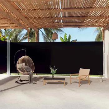 Markýza Zatahovací boční markýza černá 220 x 1 000 cm IM_318048