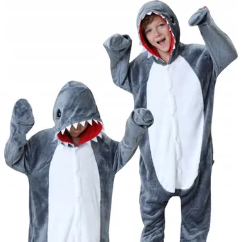 Karnevalový kostým Pyžamo Overal Kigurumi Kostým Převlek Žralok Děti 115 - 125cm