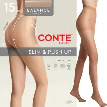 Dámské punčochy Punčocháče hladké Conte Elegant BALANCE 15 DEN béžové Natural, velikost 2