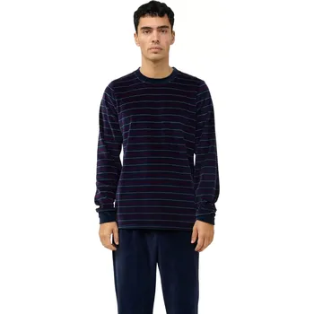 Pánské pyžamo Pánské luxusní sametové pyžamo s manžetami Vamp 23701 blue blazer velikost L