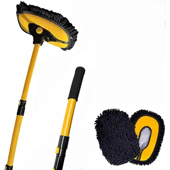 Mycí kartáč na vozidlo ZAKŘIVENÝ KARTÁČ NA MYTÍ AUTA S TYČÍ 15° 102CM