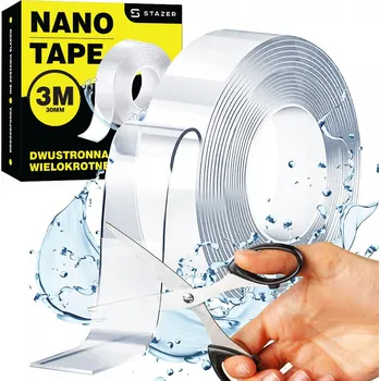 Lepicí páska Oboustranná lepicí páska Stazer průhledná 30 mm x 3 m