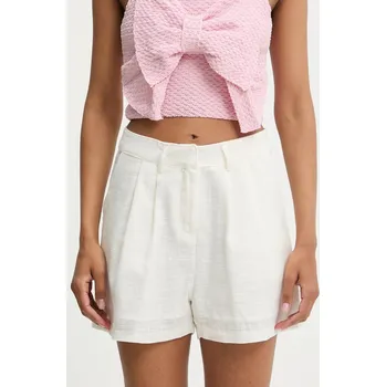 Dámské kraťasy Bavlněné šortky Answear.LAB dámské, bílá barva, high waist 10256.tos 00X, vel. S