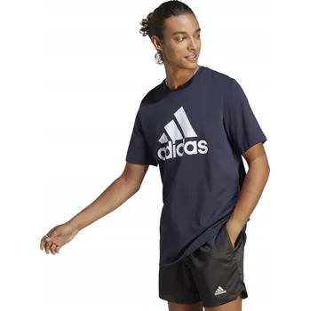 Pánské tričko TRIČKO PÁNSKÉ ADIDAS ESSENTIALS SINGLE JERSEY 3-STRIPES TEE TMAVĚ MODRÉ vel. M