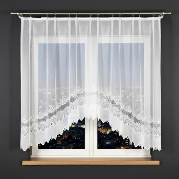 Záclona Dekorační oblouková krátká záclona na žabky MODESTA 150 bílá 250x150 cm MyBestHome