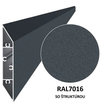Stavební profil Profil na výplň 108x16x6000 mm, materiál EN AW-6060 T66, hliník s povrchovou úpravou, práškově lakovaný s jemnou matnou strukturou, antracit RAL7016, cena za kus