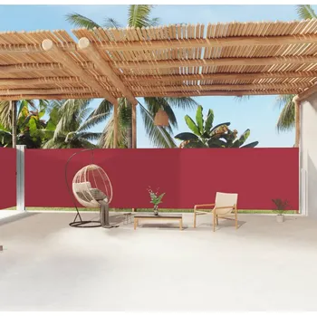 Markýza Zatahovací boční markýza červená 180 x 1 200 cm IM_318077