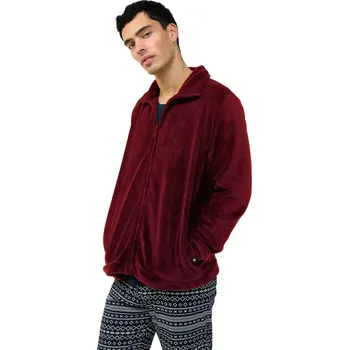 Pánský svetr Pánská elegantní fleecová mikina na zip Vamp 23694 red porto velikost XL