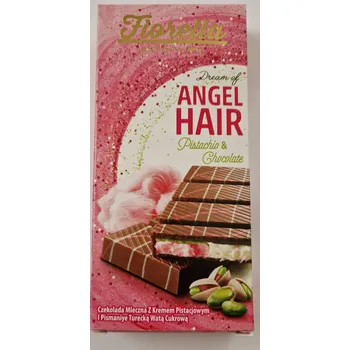 Čokoláda ANDĚLSKÉ VLASY, ANDĚLSKÁ ČOKOLÁDA 150G, ČOKOLÁDA S PISTÁCIOVÝM KRÉMEM