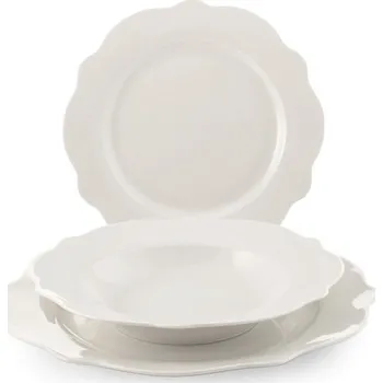 jídelní souprava Porcelánová vánoční jídelní sada pro 6 osob Bílé Vánoce 18 ks