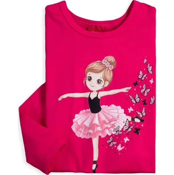 Dívčí tričko KYLY BALETKA tmavě růžové Velikost: 104
