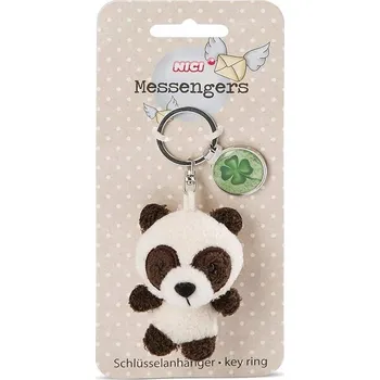 Plyšová Hračka přívěsek na klíče Nici 47537 Panda 7 cm s čtyřlístkem