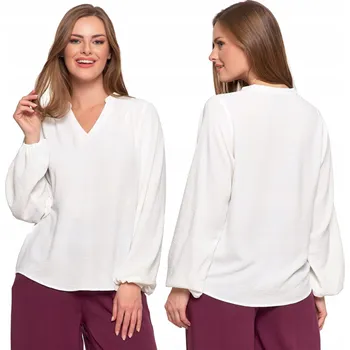 Dámská košile Moraj dámská košile s dlouhým rukávem, bez vzoru, bílá BD3500-003, velikost XXL