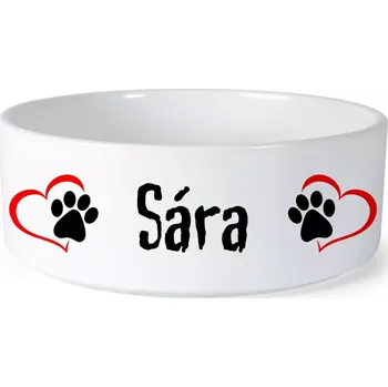 Miska pro psa Miska pro psa se jménem Sára (Keramická miska na krmivo pro psy)