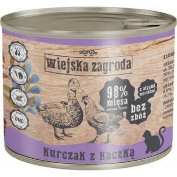 Krmivo pro kočku WIEJSKA ZAGRODA Chicken with duck - mokré krmivo pro kočky - 200g