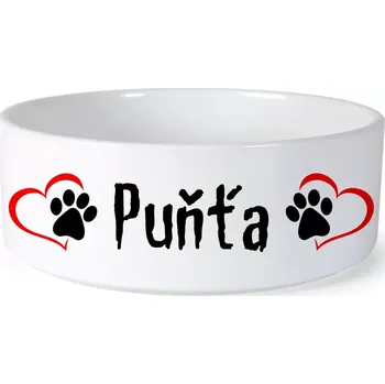 Miska pro psa Miska pro psa se jménem Puňťa (Keramická miska na krmivo pro psy)