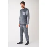 Pyžamo pánské dlouhé teplé Promise 682 šedé Barva: šedá, Velikost: M