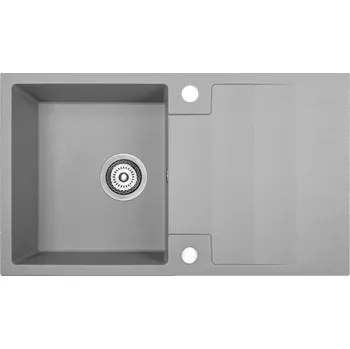 Granitový dřez Kuchinox Rab, 1-komorový granitový dřez 760x440x160 mm, šedá, LAV-SBF_511Y