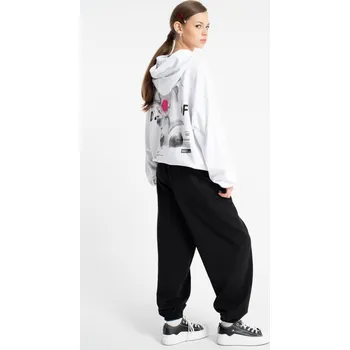 Reporter Young | Dívčí černé tepláky OVERSIZE s potiskem „EVOLVE“ - Barva ČERNÁ, Velikost 152 253-0117G-31-100-1