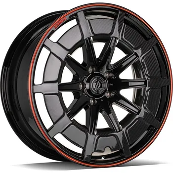 Alu kolo Seventy9 Alu Kola Seventy9 MF.7 10x22 5x130 ET30 Black Red Carbon Lip Cover 84.1