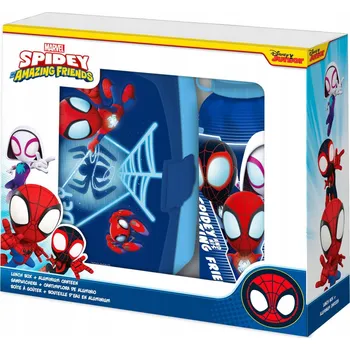 Svačinový box Sada láhev lahev na pití 500 ml + obědový box / Marvel Spidey The Amazing Friends