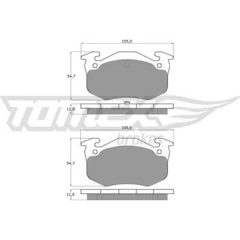 Brzdová destička Sada brzdových destiček, kotoučová brzda TOMEX Brakes TX 10-502