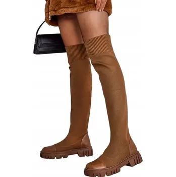 Dámské kozačky Royalfashion Dámské kozačky nad koleno na platformě, velikost 38