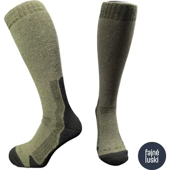 Pánské ponožky Termo podkolenky s vlnou 42-43 světle šedá